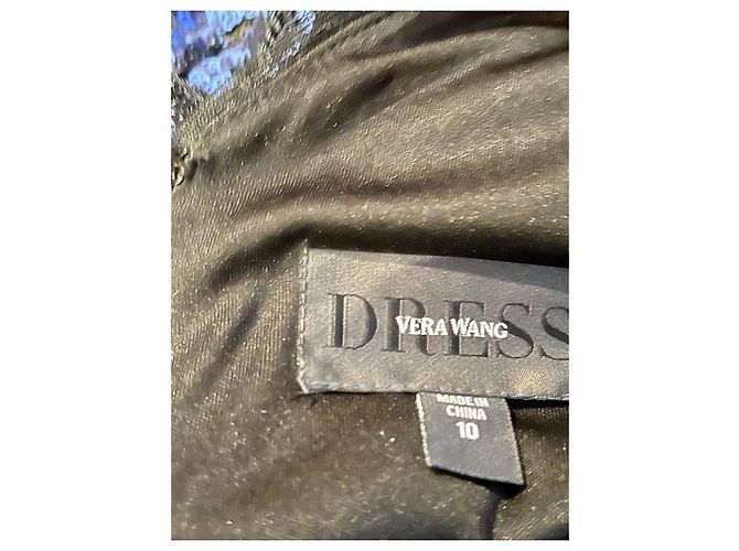 Vera Wang Cocktailkleid mit Pailletten Schwarz Blau - Ansicht 7