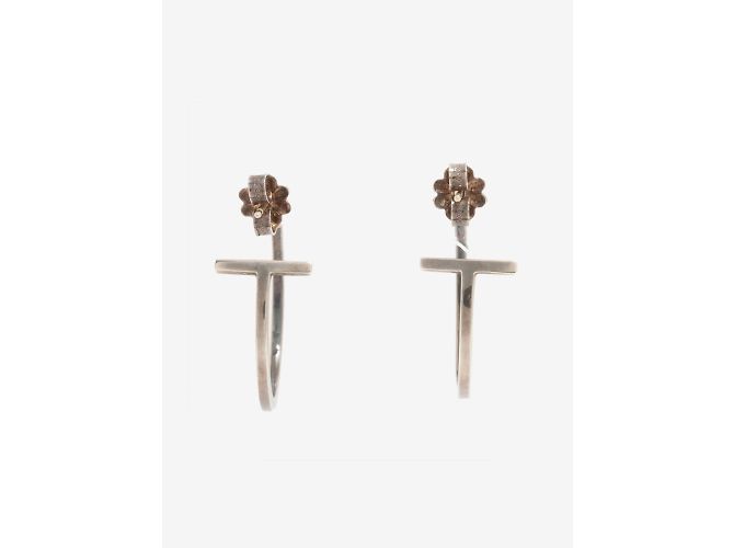 Tiffany & Co Boucles d'oreilles créoles T Wire argentées - vue 5
