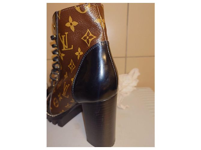Louis Vuitton Star Trail Monogramm Schwarz/Braune Stiefelettengröße 38.5 US 8.5 - Ansicht 10