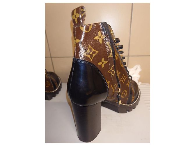 Louis Vuitton Star Trail Monogramm Schwarz/Braune Stiefelettengröße 38.5 US 8.5 - Ansicht 11