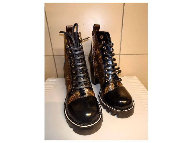 Louis Vuitton Star Trail Monogramm Schwarz/Braune Stiefelettengröße 38.5 US 8.5 - Ansicht 2