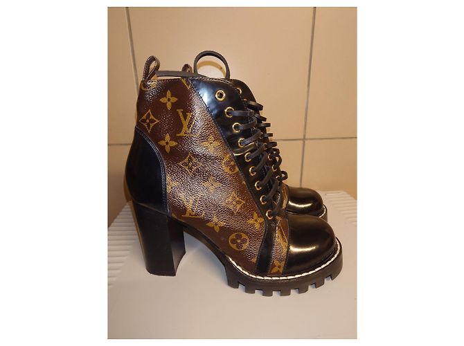 Louis Vuitton Star Trail Monogramm Schwarz/Braune Stiefelettengröße 38.5 US 8.5 - Ansicht 3
