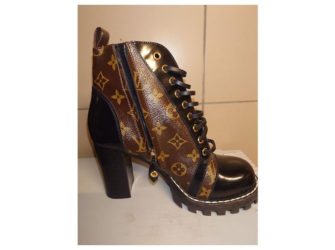 Louis Vuitton Star Trail Monogramm Schwarz/Braune Stiefelettengröße 38.5 US 8.5 - Ansicht 5
