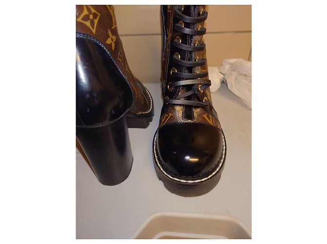 Louis Vuitton Star Trail Monogramm Schwarz/Braune Stiefelettengröße 38.5 US 8.5 - Ansicht 9