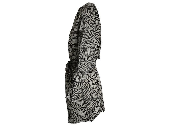 Nanushka Hierro Vestido con cinturón en viscosa con estampado animal - vista 3
