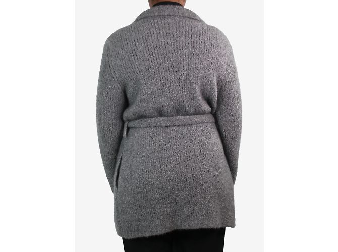 Gabriela Hearst Grauer Kaschmir-Cardigan mit Gürtel – Größe L - view 2