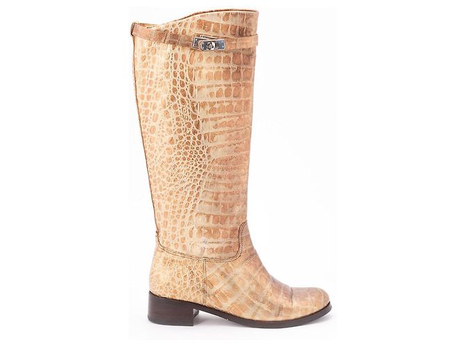 Hermès #hermes #saltando #bota Castaño Beige Dorado Mostaza Coñac Blanco roto Bronce Caramelo - vista 3