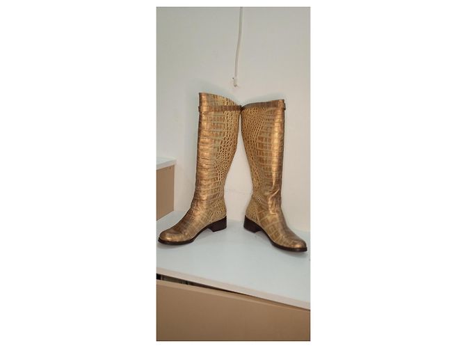 Hermès #hermes #saltando #bota Castaño Beige Dorado Mostaza Coñac Blanco roto Bronce Caramelo - vista 4