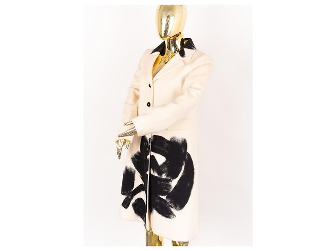#moschino #floral #puralana #abrigo #parkas Negro Beige Crudo Crema Coñac - vista 3