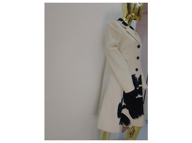 #moschino #floral #puralana #abrigo #parkas Negro Beige Crudo Crema Coñac - vista 5