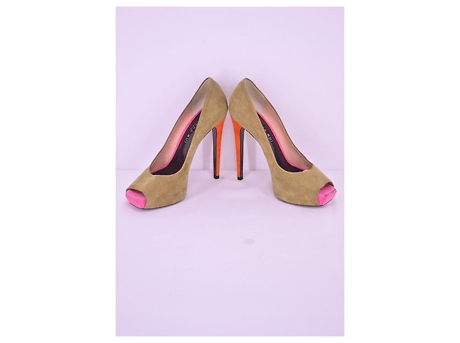 Barbara Bui #barbarabui #süede #multicolor #heels #classicc Braun Schwarz Beige Orange Cognac Karamell - Ansicht 2