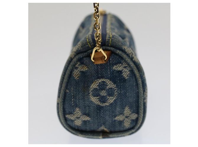 LOUIS VUITTON Monogram Denim Trousse Speedy Pochette Bleu M95082 LV Auth yk8184 - vue 4
