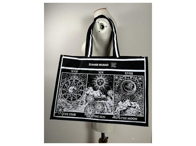 Borsa tote Zuhair Murad nera in cotone Nero - vista 2