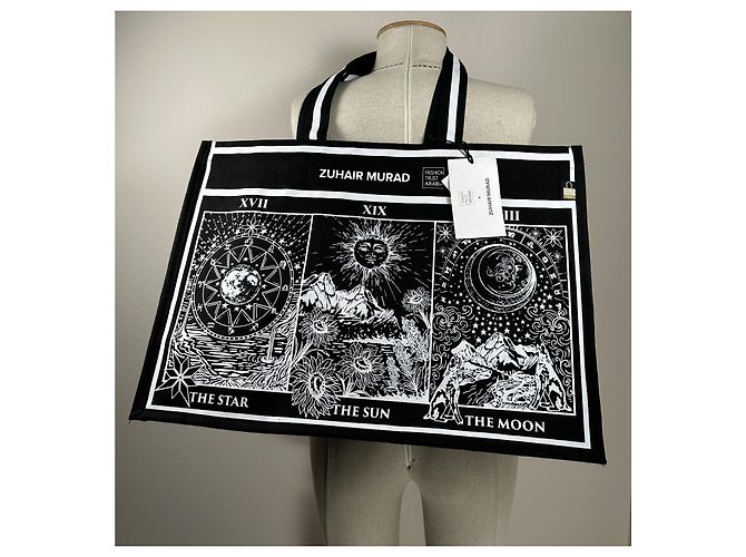 Borsa tote Zuhair Murad nera in cotone Nero - vista 4