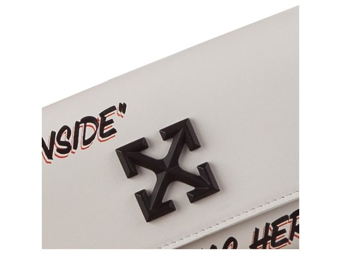 Off White Off-White Portafoglio Jitney Quote Bianco con Catena - vista 10
