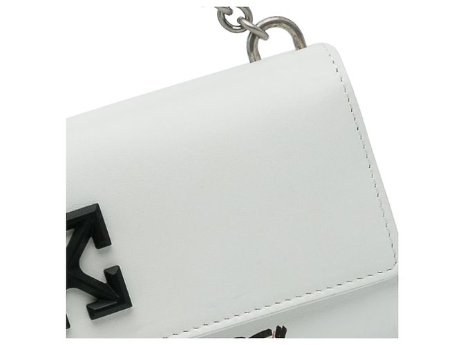 Off White Off-White Portafoglio Jitney Quote Bianco con Catena - vista 11