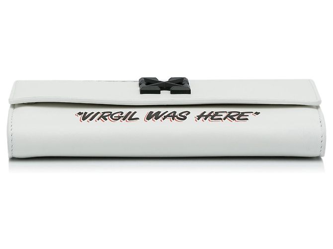 Off White Off-White Portafoglio Jitney Quote Bianco con Catena - vista 4