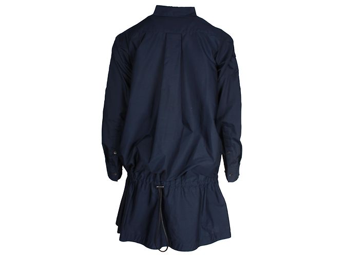 Vestido jersey Sacai con espalda de popelina de algodón negro y azul marino - vista 3