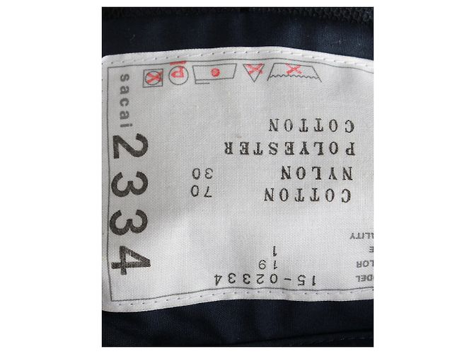 Vestido jersey Sacai con espalda de popelina de algodón negro y azul marino - vista 5