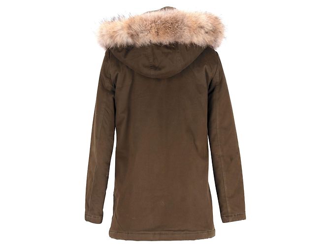 Maje Faux Fur Gove Parka in Olive Polyester - view 3