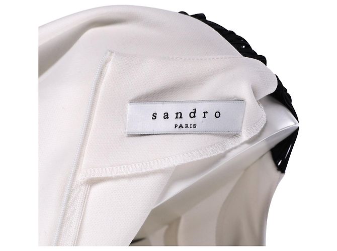 Sandro Fransenkleid mit seitlichen Ärmeln aus weißem Polyester - Ansicht 4