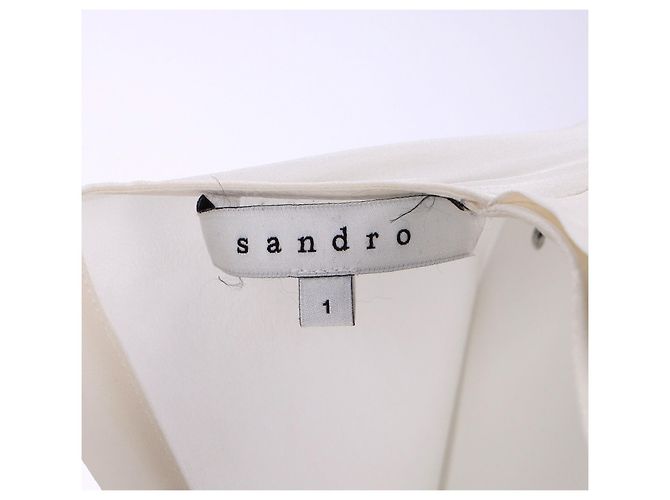 Blusa Sandro con cuello en V de seda gris - vista 4