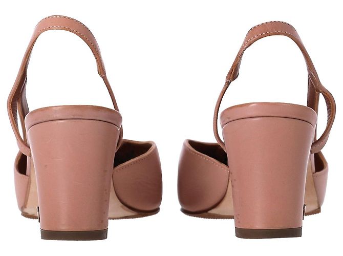 Timeless Décolleté slingback Chanel CC con punta in pelle rosa - vista 4