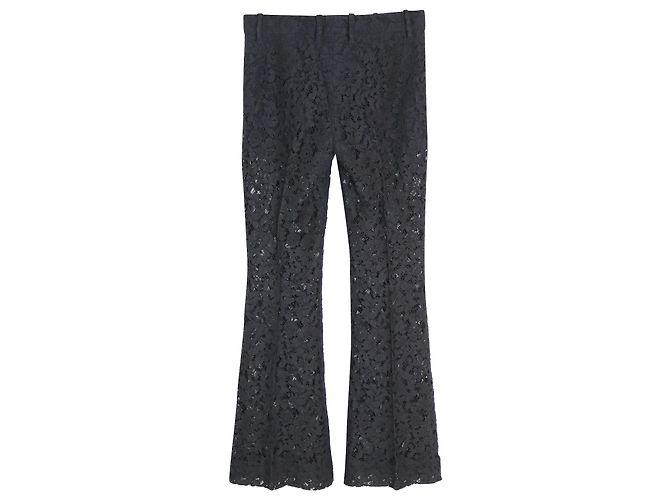 Calça larga de renda Gucci em algodão preto - vista 2