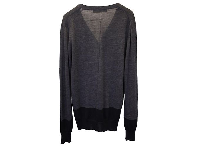 Givenchy Button-Front Cardigan in Dark Grey Wool - view 2