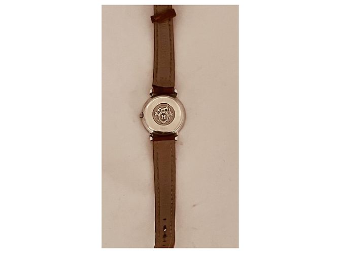Relógio Hermès Sellier Aço e Ouro Cor Creme Fora de branco - vista 5