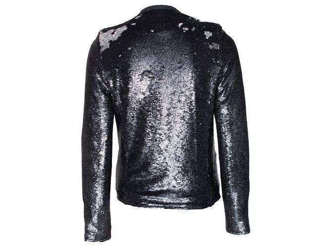 IRO, Paillettenbesetzte Bikerjacke in Grau - Ansicht 3