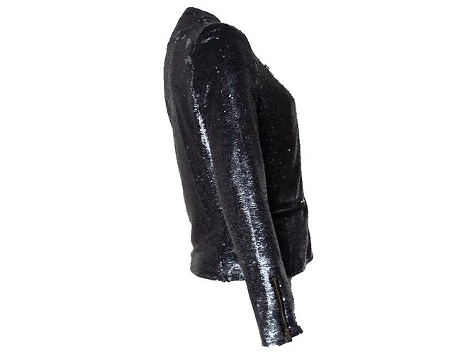 IRO, Paillettenbesetzte Bikerjacke in Grau - Ansicht 4