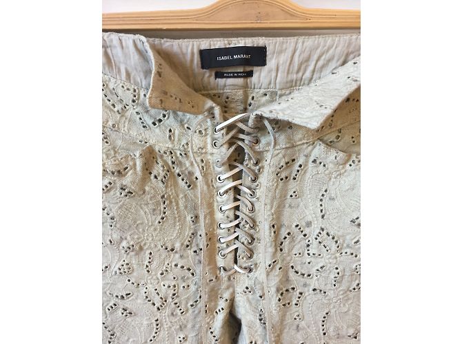 ISABEL MARANT Pantalones T.International S Algodón Beige - vista 3