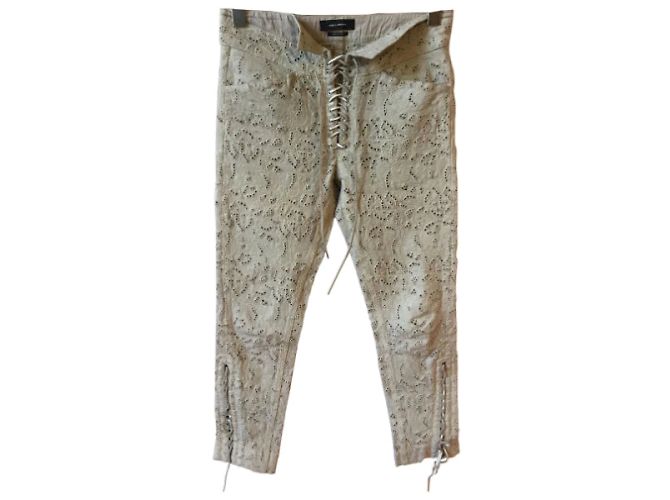 ISABEL MARANT Pantalones T.International S Algodón Beige - vista 6