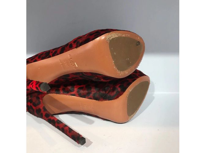 Alaïa Botines ALAIA T.EU 38.5 de piel de ternera estilo pony Roja - vista 5