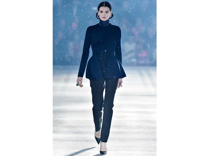 DIOR Strickwaren T.International S Wolle Blau - Ansicht 2
