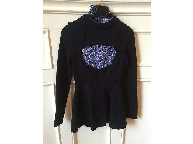 DIOR Strickwaren T.International S Wolle Blau - Ansicht 3