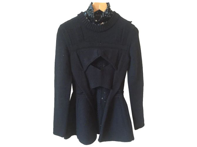 DIOR Strickwaren T.International S Wolle Blau - Ansicht 8