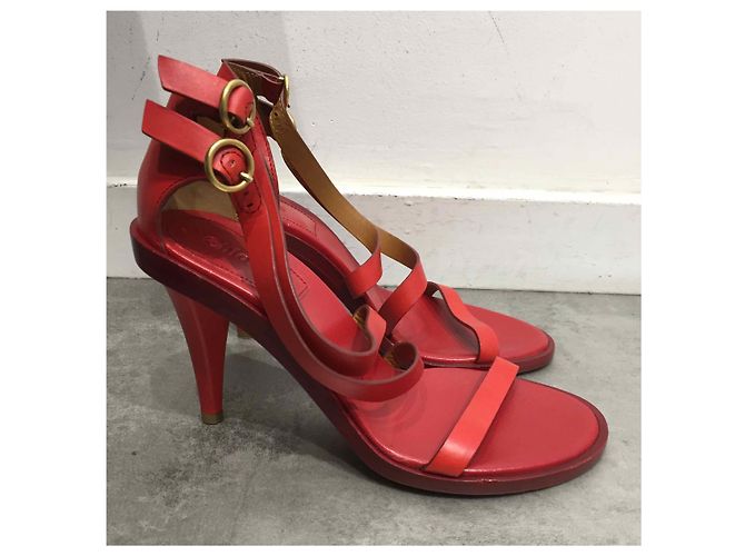 Chloé Sandalias CHLOE T.EU 38.5 Cuero Roja - vista 2