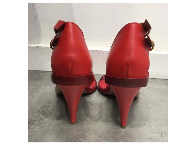 Chloé Sandalias CHLOE T.EU 38.5 Cuero Roja - vista 5