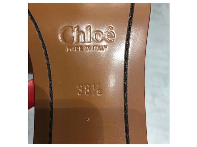 Chloé Sandalias CHLOE T.EU 38.5 Cuero Roja - vista 7