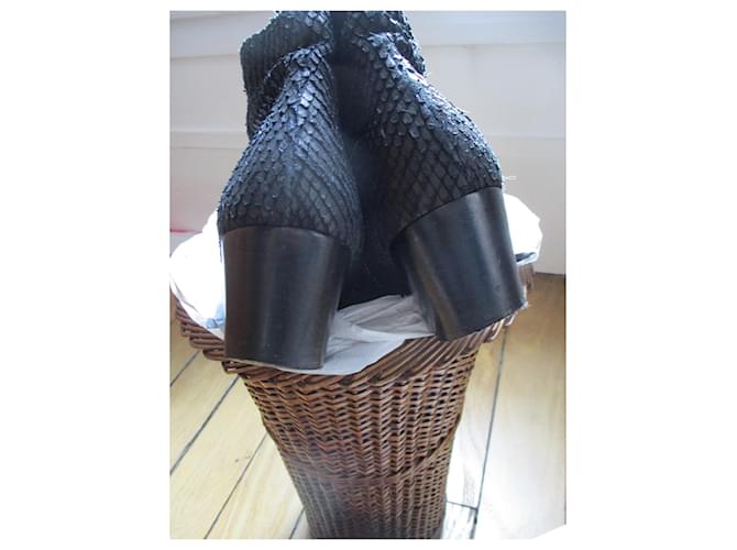 Sandro Low boots python noir mat, pointure 36. - vue 3