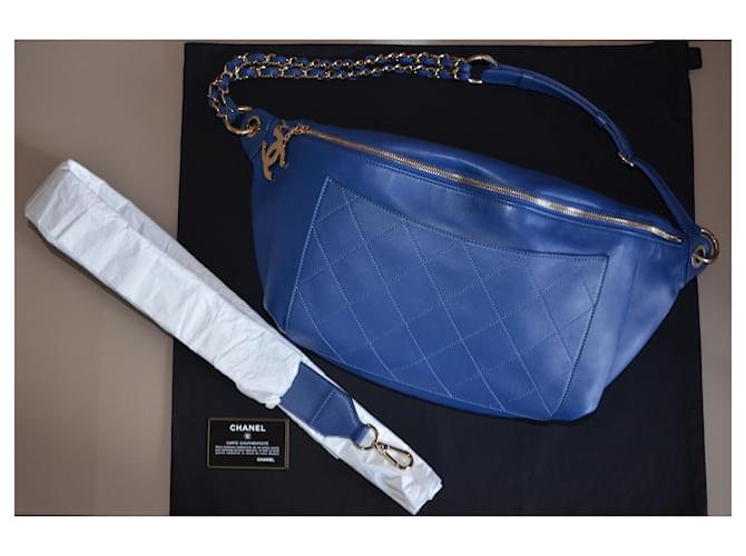 Marsupio Chanel x PHARRELL WILLIAMS Blu Gold hardware - vista 2