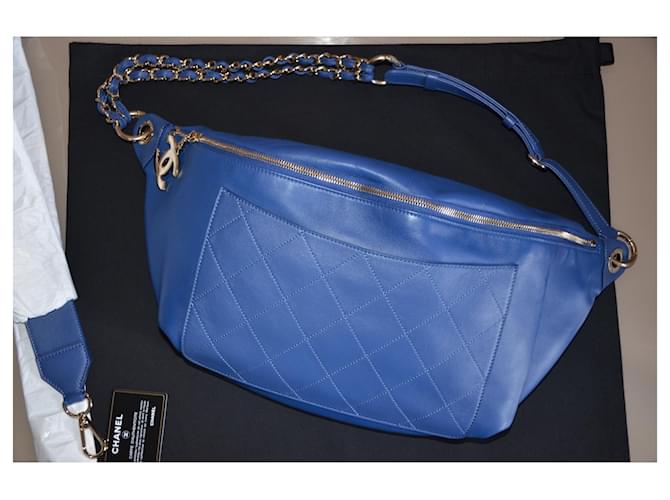 Marsupio Chanel x PHARRELL WILLIAMS Blu Gold hardware - vista 3