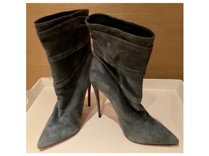 Christian Louboutin Botines Ishtar de ante azul - vista 2