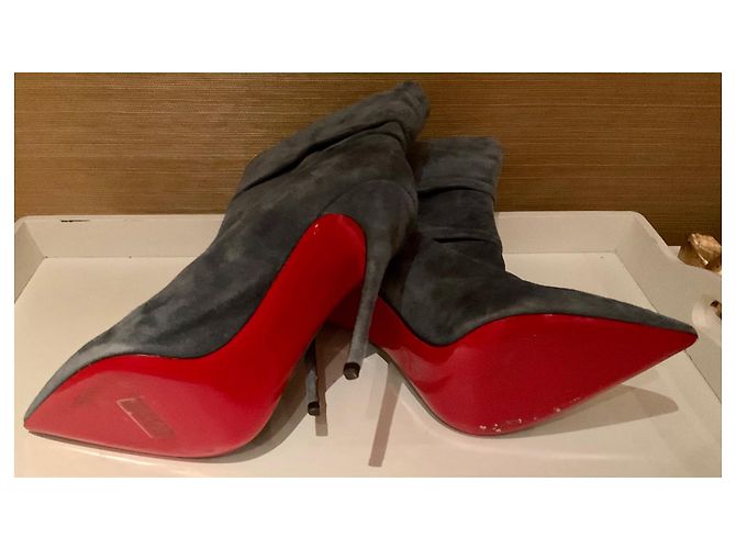 Christian Louboutin Botines Ishtar de ante azul - vista 4