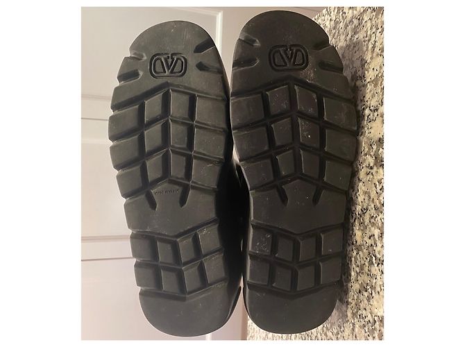 Valentino VLogo Lederstiefel mit Keilsohle schwarz - Ansicht 3