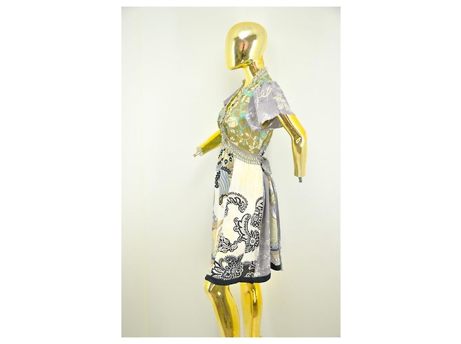 Autre Marque #blumenseidenkleid derhy Mehrfarben - Ansicht 3