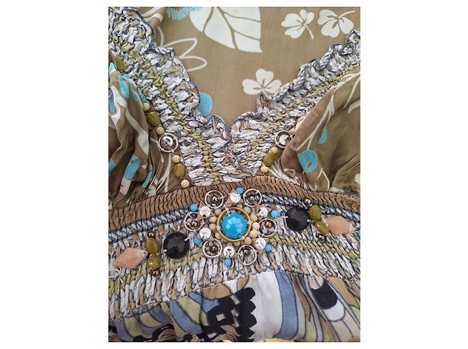 Autre Marque #blumenseidenkleid derhy Mehrfarben - Ansicht 7