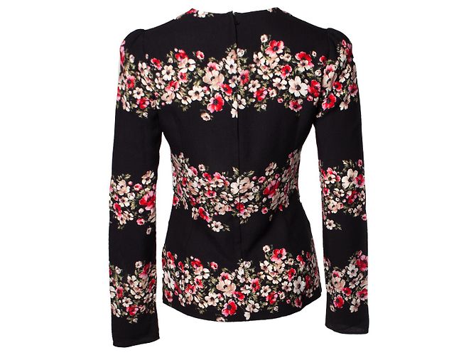 DOLCE & GABBANA, Top negro con estampado floral. - vista 3